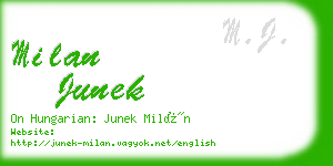 milan junek business card